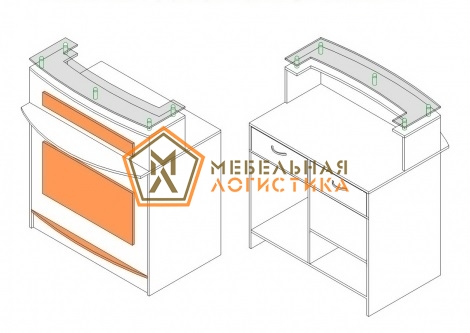 Кассовое место со стеклянной столешницей